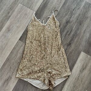 Victorias Secret Gold Sequin Romper
